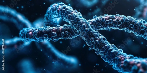 Fascinating close-up view of chromosome structures during mitosis.