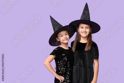 Cute little girls dressed f...