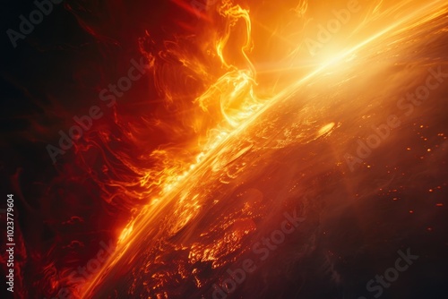 Wallpaper Mural Abstract Sun flare on black background. Torontodigital.ca