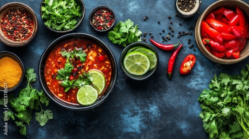 Fresh Ingredients for Spicy Soup Preparation