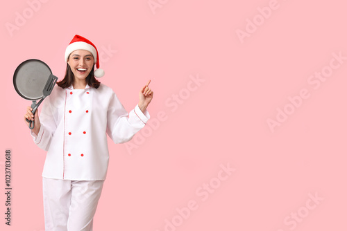 Beautiful female chef in Sa...