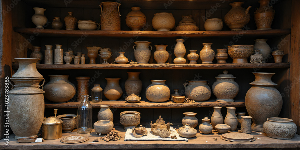 A unique collection of artifacts and relics showcases the artistry of a bygone era._00003_ A unique collection of artifacts and relics showcases the artistry of a bygone era._00003_