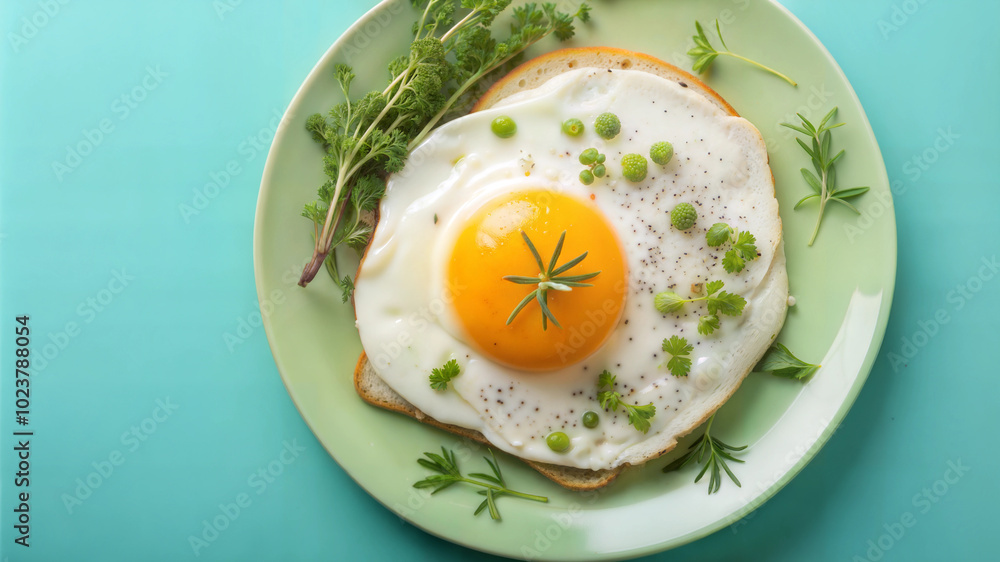 Omelet with herbs and vegetables on a plate Omelet with herbs and vegetables on a plate