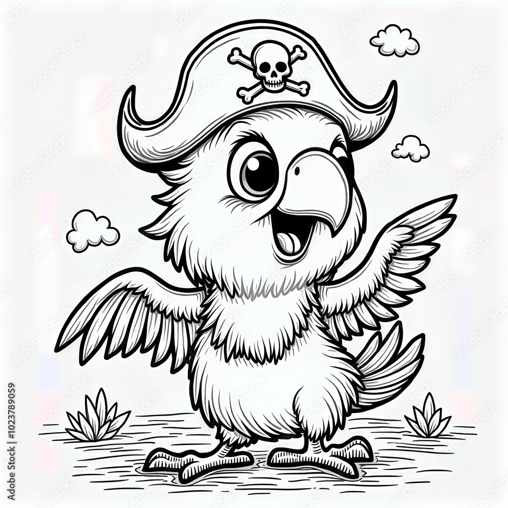 Pirate Parrot Coloring Page Pirate Parrot Coloring Page