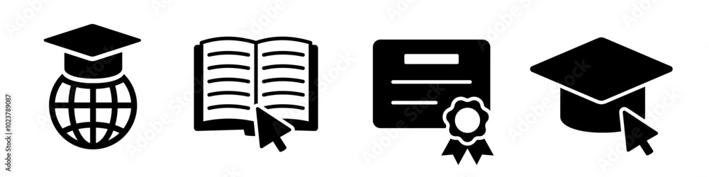 Online education icon set. Online education icons. Online education icon set. Online education icons.