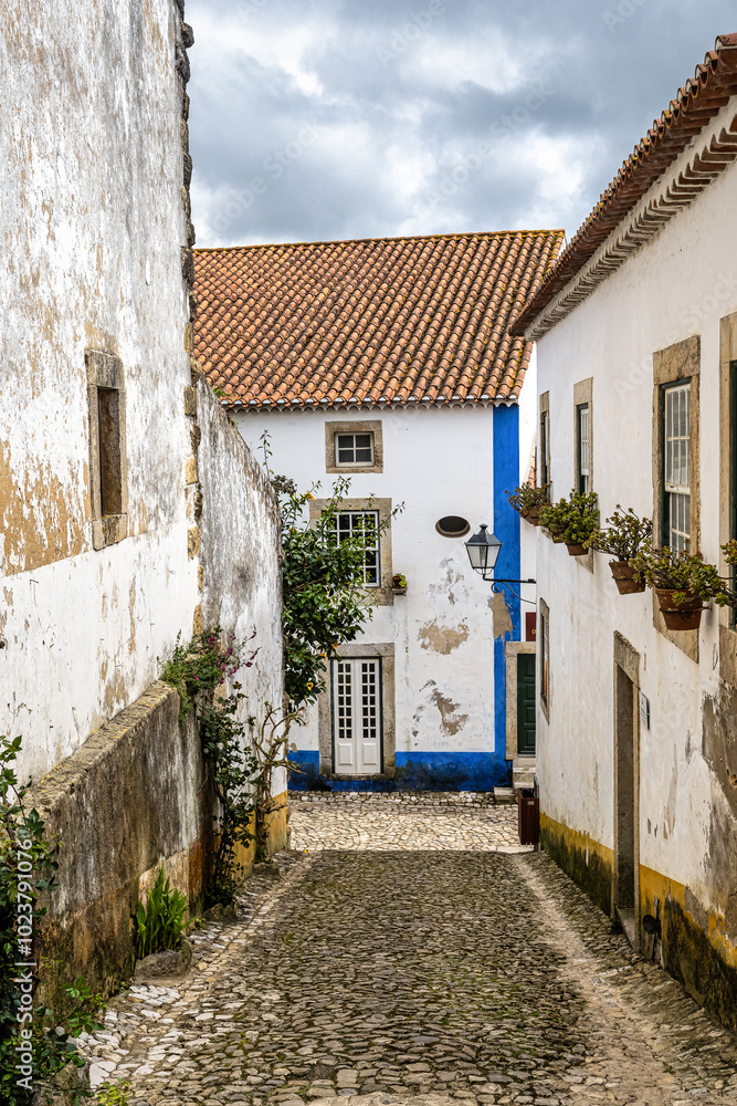 Φωτογραφία View of Obidos with renaissance Church of Saint Mary, Santa Maria at Obidos, Por