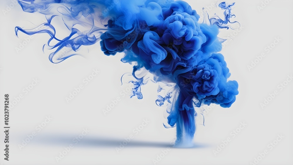 A blue smoke explosion border isolated on white background, Blue background, smoke explosion background A blue smoke explosion border isolated on white background, Blue background, smoke explosion background
