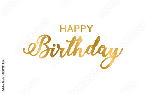 Simple text happy birthday on exclusive gold theme