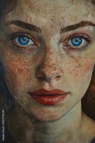 Portrait of a Woman With Blue Eyes