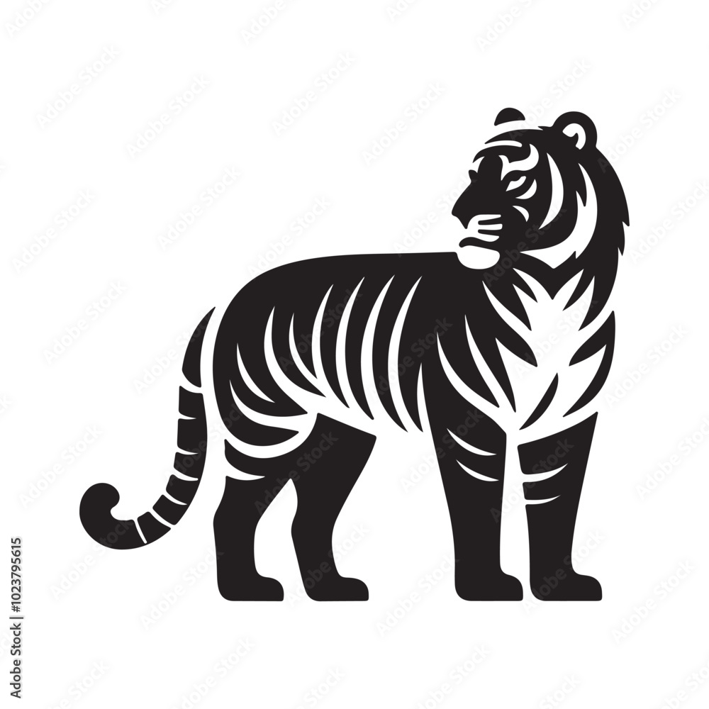 Fototapeta premium Tiger icon silhouette.
