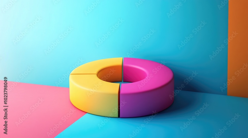 Obraz premium Colorful geometric shapes on modern background