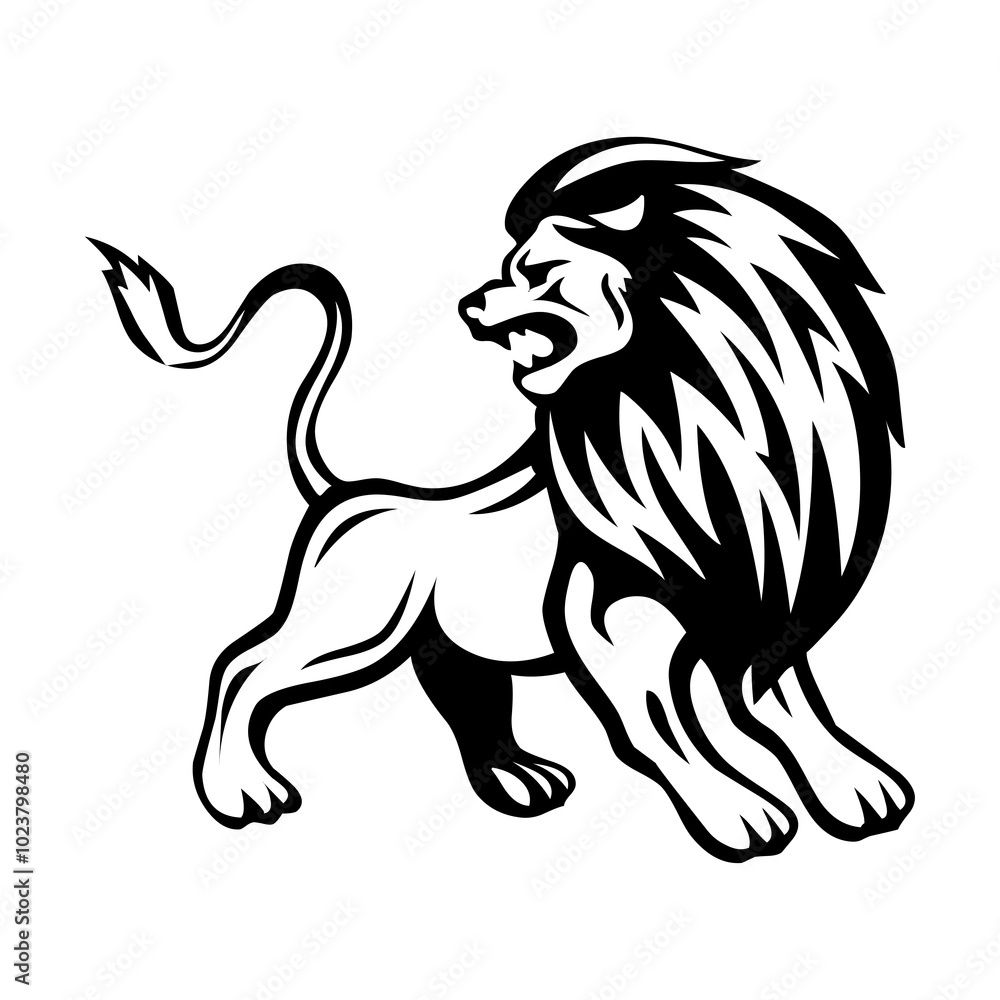Obraz premium Black lion icon