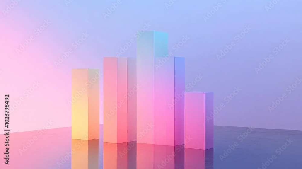 Abstract Colorful Graph Bars on Gradient Background Abstract Colorful Graph Bars on Gradient Background