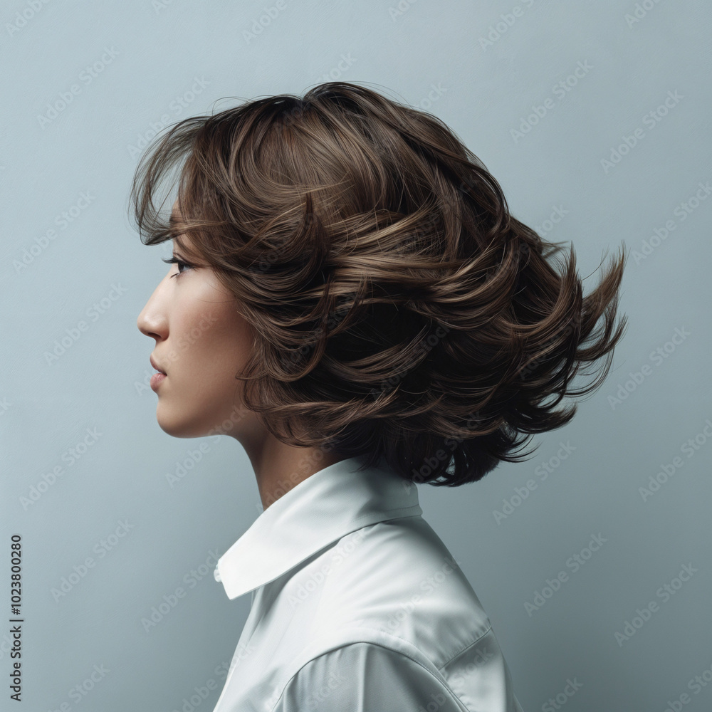 Woman hair glamour photo, on a grey background, beautiful hair, hairdresser poster image, soft gradient, strands of hair, minimalism and beauty, hydrated Woman hair glamour photo, on a grey background, beautiful hair, hairdresser poster image, soft gradient, strands of hair, minimalism and beauty, hydrated