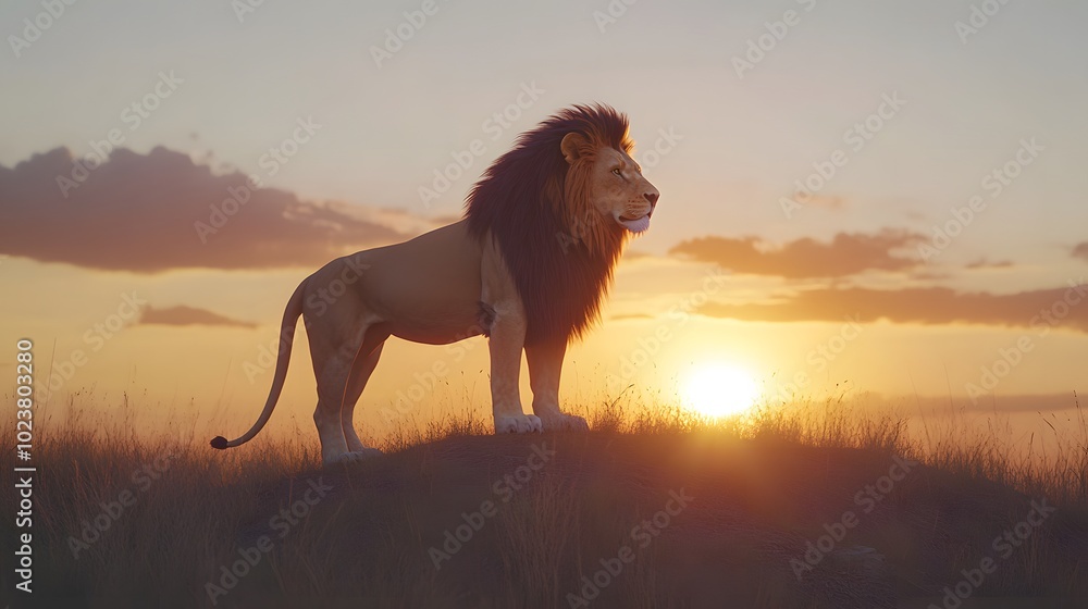 Lion Posing, On the Edge and Ridge of a Large Rock, with Sunset, Lion King Style, Photo Realistic, Standard Background, Wallpaper, Cover and Screen for Smartphone, PC, Laptop, 9:16 and 16:9 Format Lion Posing, On the Edge and Ridge of a Large Rock, with Sunset, Lion King Style, Photo Realistic, Standard Background, Wallpaper, Cover and Screen for Smartphone, PC, Laptop, 9:16 and 16:9 Format