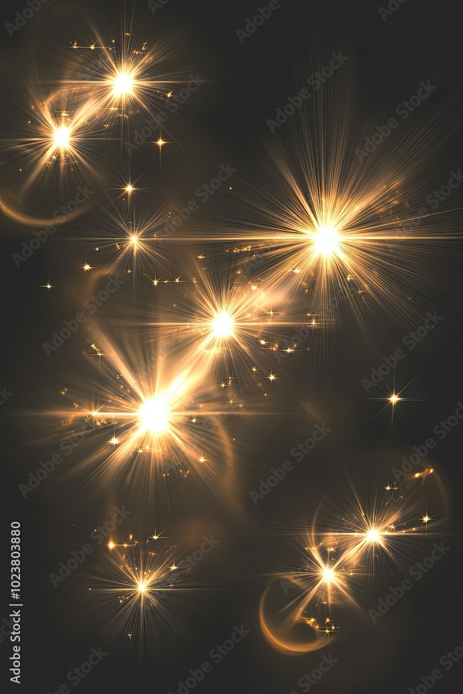 Naklejka premium Dazzling Light Spots Illuminating a Dark Background in a Mesmerizing Celestial Display