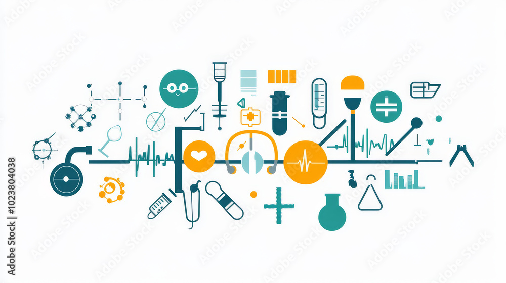This image shows healthcare and technology ideas using simple icons. It's perfect for healthcare businesses, medical breakthroughs, and science research. This image shows healthcare and technology ideas using simple icons. It's perfect for healthcare businesses, medical breakthroughs, and science research.