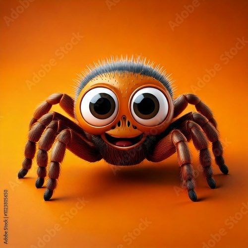 Cute Cartoon Spider Charact...