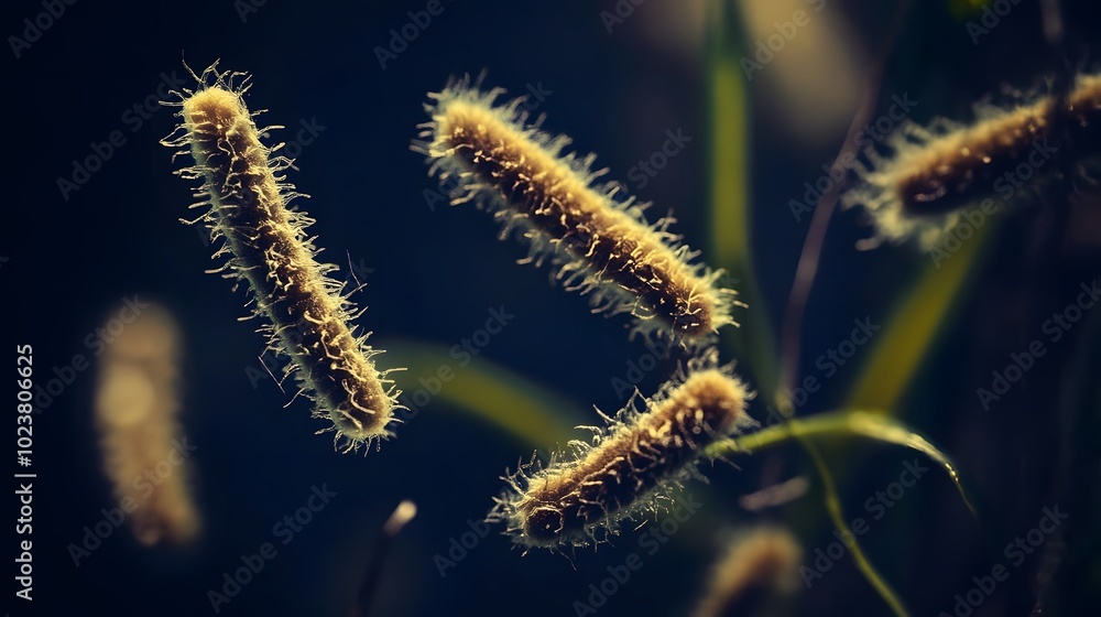 Ancient microbes under microscope reveal intricate cellular structures, showcasing their mysterious and ancient nature, ideal for scientific and educational content Ancient microbes under microscope reveal intricate cellular structures, showcasing their mysterious and ancient nature, ideal for scientific and educational content