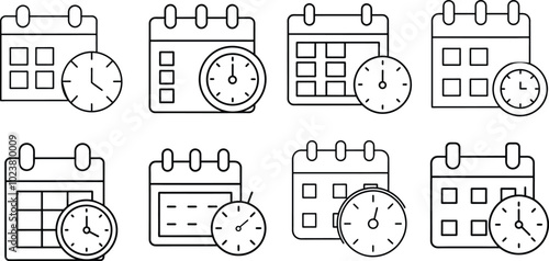 Calendar and Clock Vector Collection for Time Management