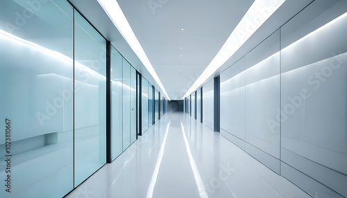 Minimalist design art of modern architecture interior corridor