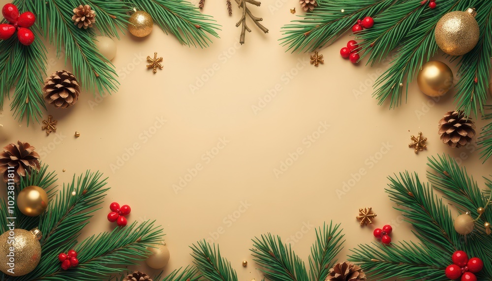 Christmas pinecones and other stuff on Solid gold color background, Christmas Frame for Greeting Posters, Cards, Banners and Invitations with Copy Free Space. Christmas pinecones and other stuff on Solid gold color background, Christmas Frame for Greeting Posters, Cards, Banners and Invitations with Copy Free Space.