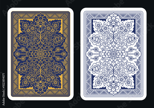 The reverse side of a playing card - back side reverse of playing cards pattern vector 36