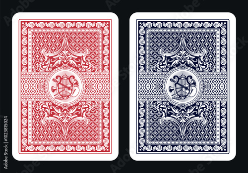 The reverse side of a playing card - back side reverse of playing cards pattern vector 34