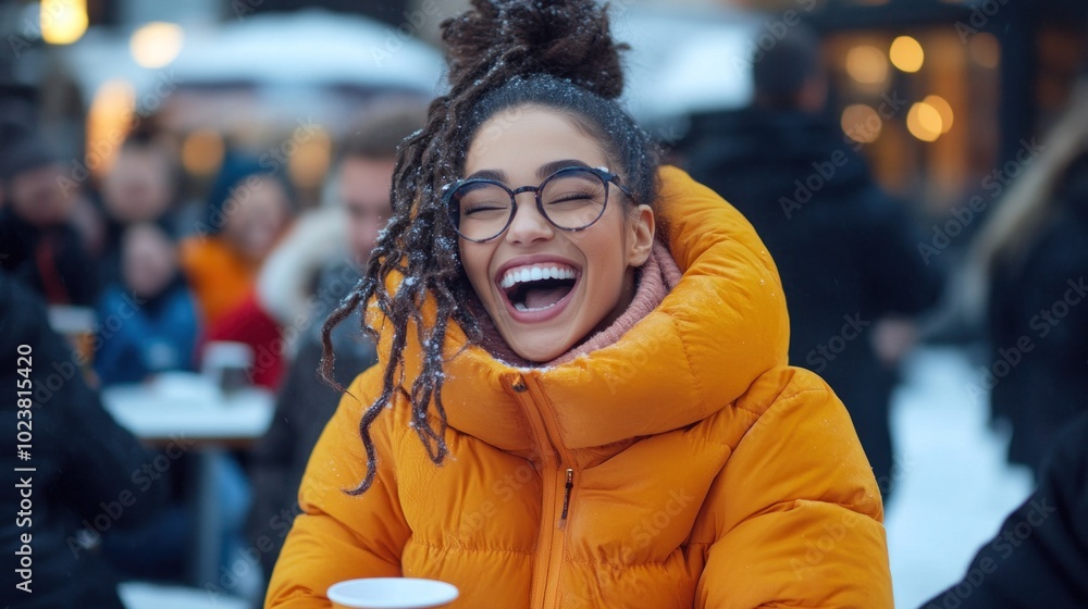 Group of friends laughing and enjoying coffee at an outdoor cafe, illustrating the joy of friendship and connection Group of friends laughing and enjoying coffee at an outdoor cafe, illustrating the joy of friendship and connection