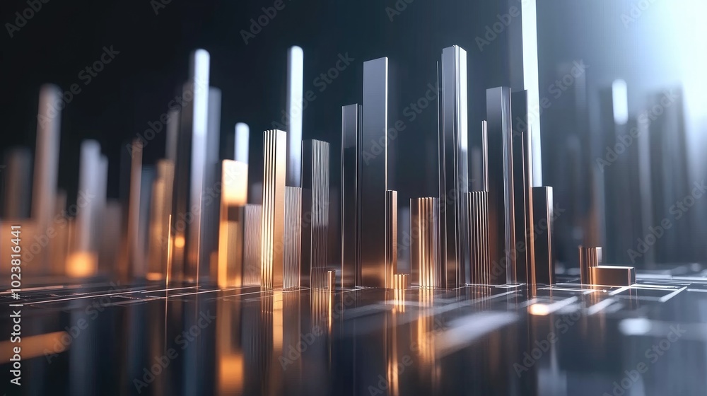 Abstract Cityscape with Metallic Textures and Lights Abstract Cityscape with Metallic Textures and Lights