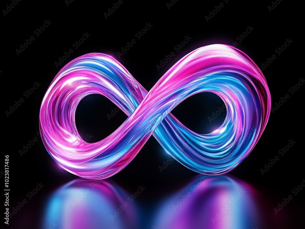 3D Infinity Symbol logo with Cyan and Magenta Gradient, for Futuristic Branding and Technology logo Designs, software development , AI interfaces and digital transformation. 3D Infinity Symbol logo with Cyan and Magenta Gradient, for Futuristic Branding and Technology logo Designs, software development , AI interfaces and digital transformation.