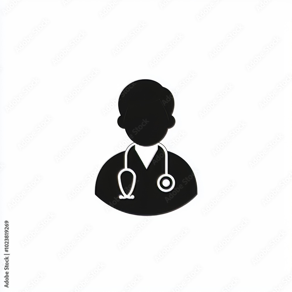 Icon for apps and websites of a physician doctor who provides patient care Icon for apps and websites of a physician doctor who provides patient care