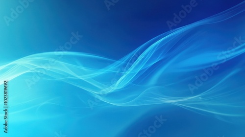 Abstract blue background with wavy lines.