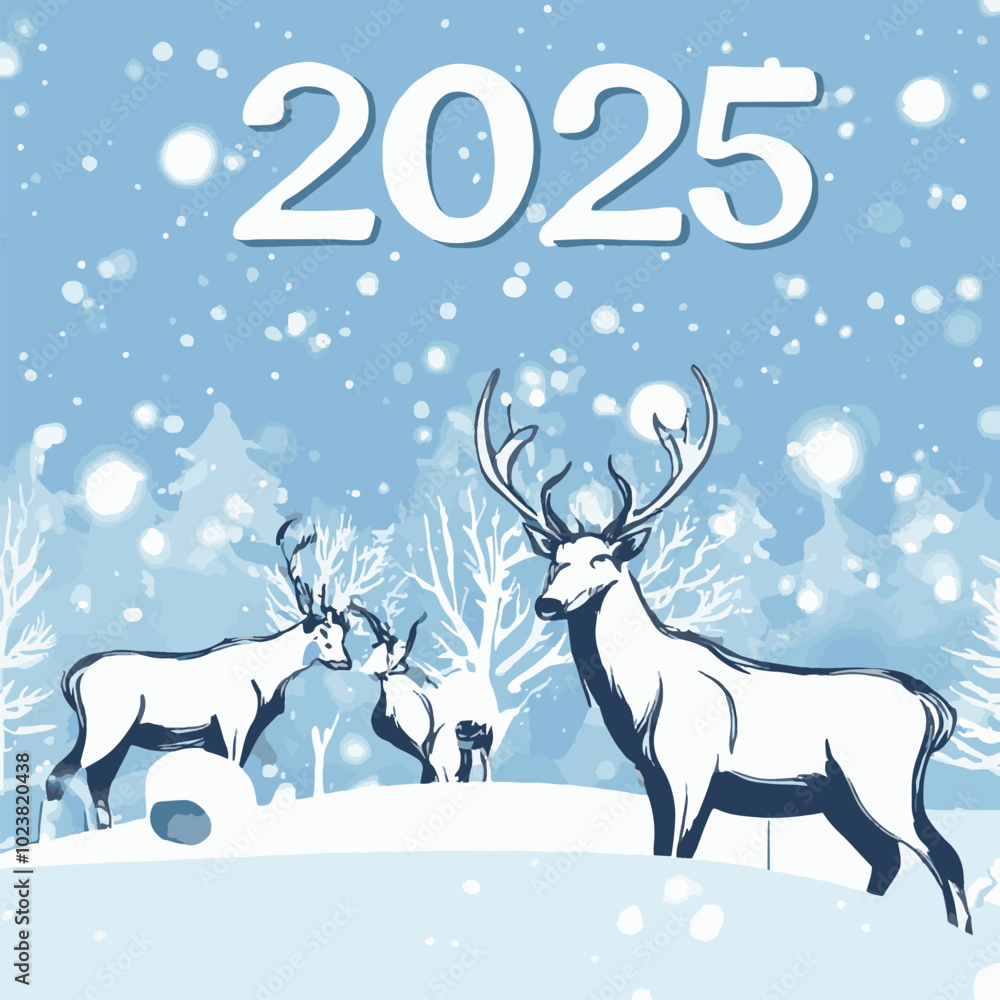 2025 happy new year themed vector drawing 2025 happy new year themed vector drawing