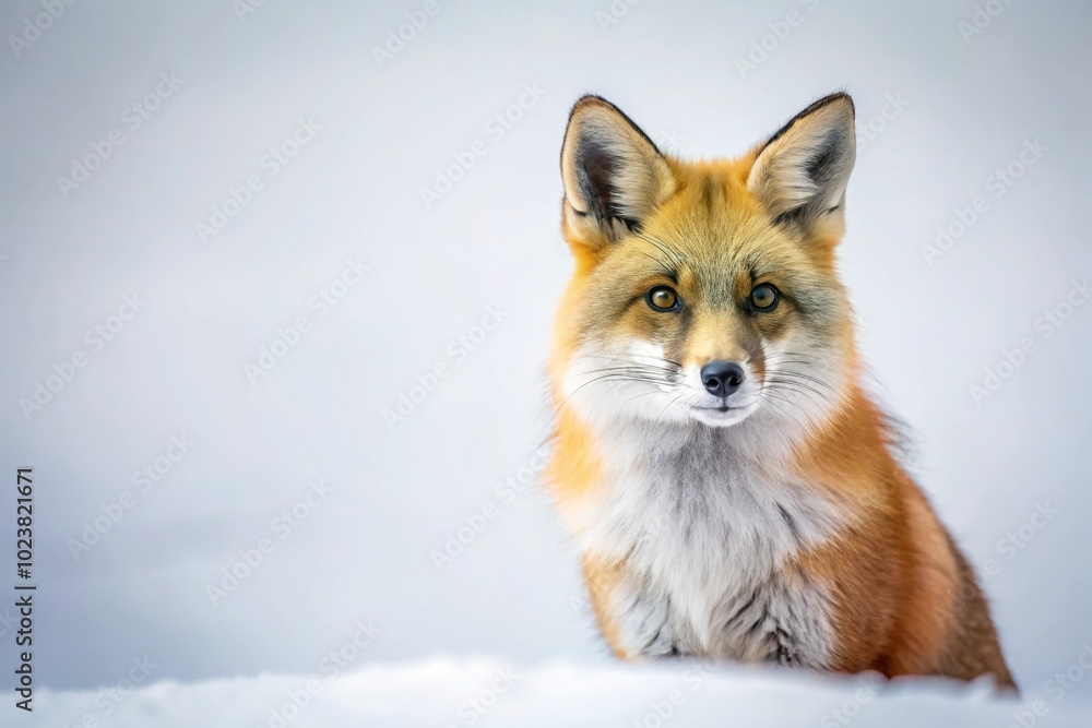 Obraz premium Minimalist mystical red fox with an alluring aura