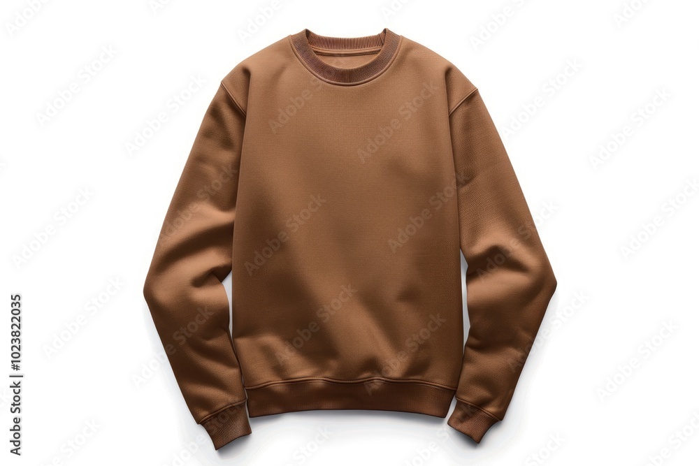 Brown wool sweatshirt mockup template on white background. Brown wool sweatshirt mockup template on white background.