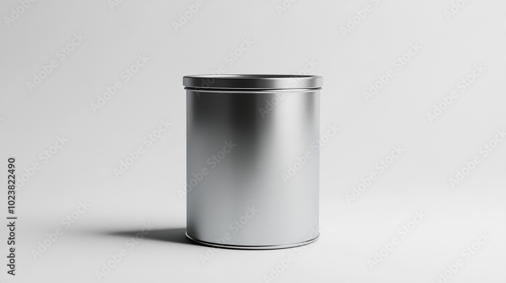 Silver Metal Tin Can Mockup Blank Packaging Design Template Silver Metal Tin Can Mockup Blank Packaging Design Template