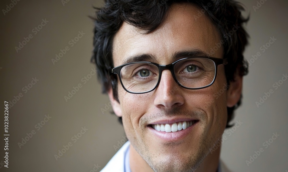 Young doctor smiling in front of gray background ready to help patients with health problems, isolated with copy space on left side Young doctor smiling in front of gray background ready to help patients with health problems, isolated with copy space on left side