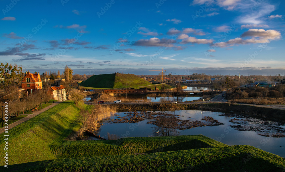 Fototapeta premium Gertrude’s Bastion and a public park in Gdansk