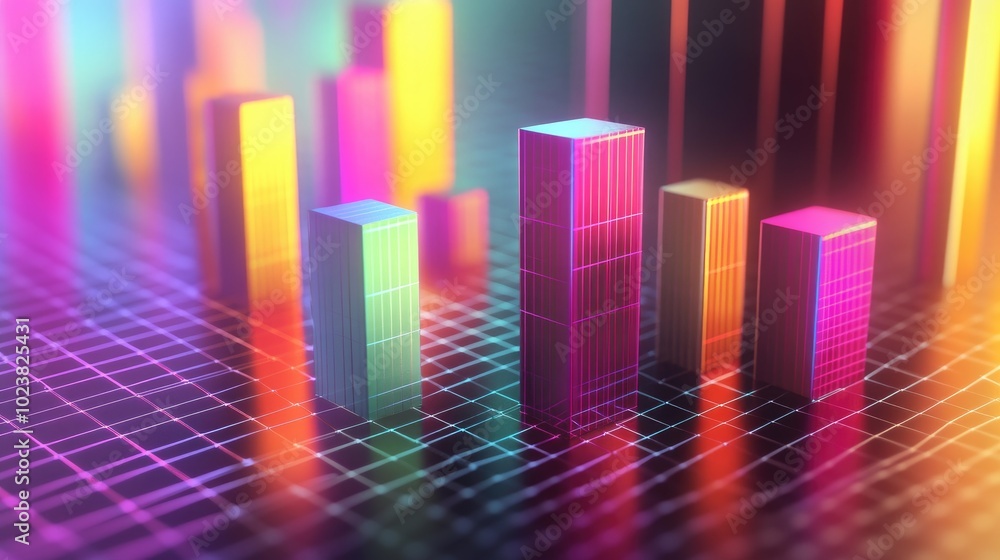 Vibrant 3D Chart with Colorful Data Visualization Vibrant 3D Chart with Colorful Data Visualization