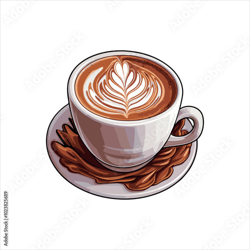 cup of coffee with beans,coffee, cup, drink, cafe, espresso, cappuccino, breakfast, beverage, white, hot, caffeine, brown, latte, isolated, saucer, food, morning, black, mug, milk, aroma, closeup, cup