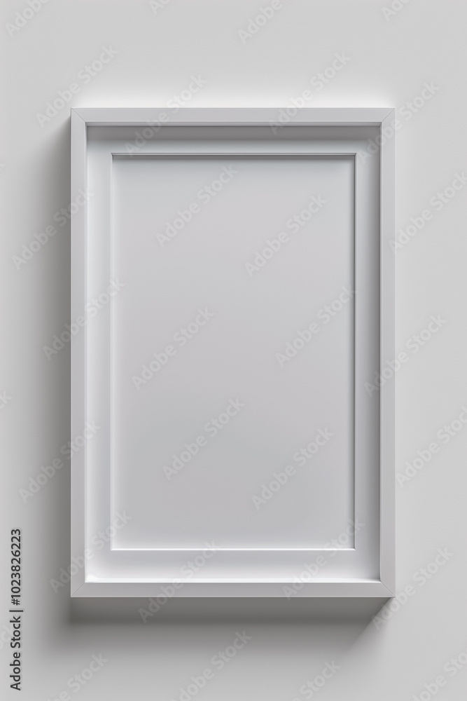 Minimalist white picture frame mounted on a plain wall, casting soft shadows.
Minimalist white picture frame mounted on a plain wall, casting soft shadows.