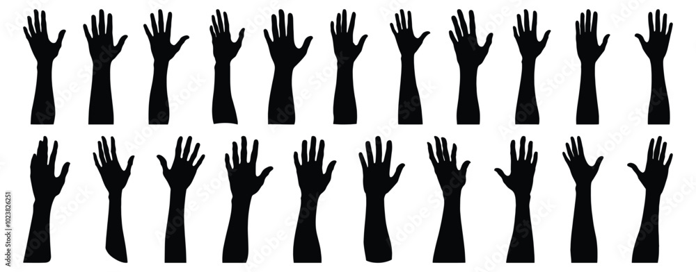 Hand silhouette set vector design big pack of gesture illustration and icon
