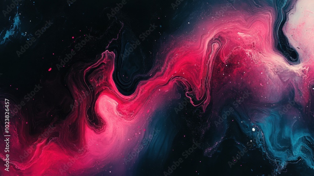 Fluid art with vivid pink and blue swirls Fluid art with vivid pink and blue swirls