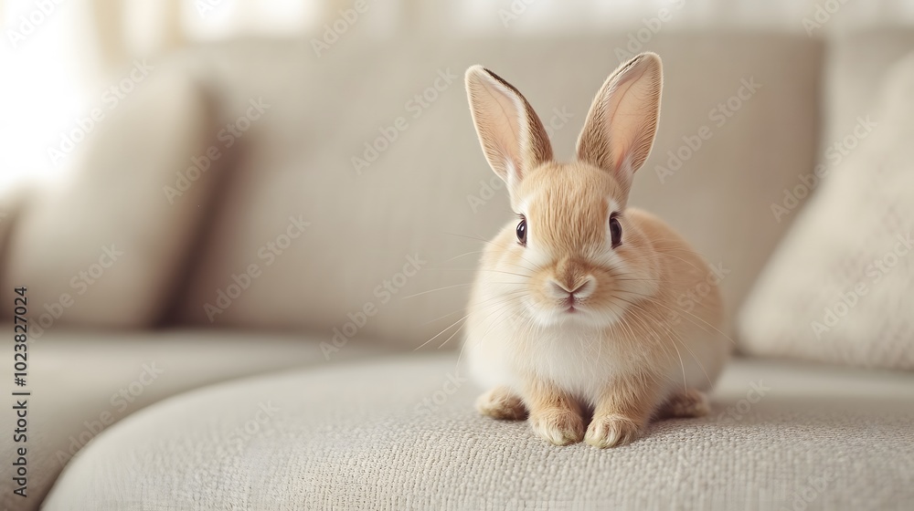 Obraz premium ソファーに座っているウサギ