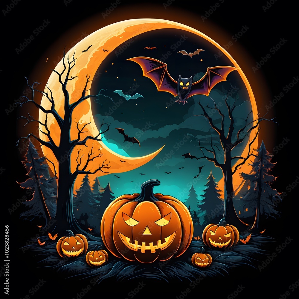 Fototapeta premium happy Halloween T-shirt Design