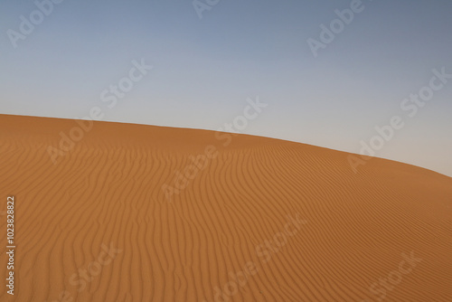 Orange Sand Dunes under a Blue Sky