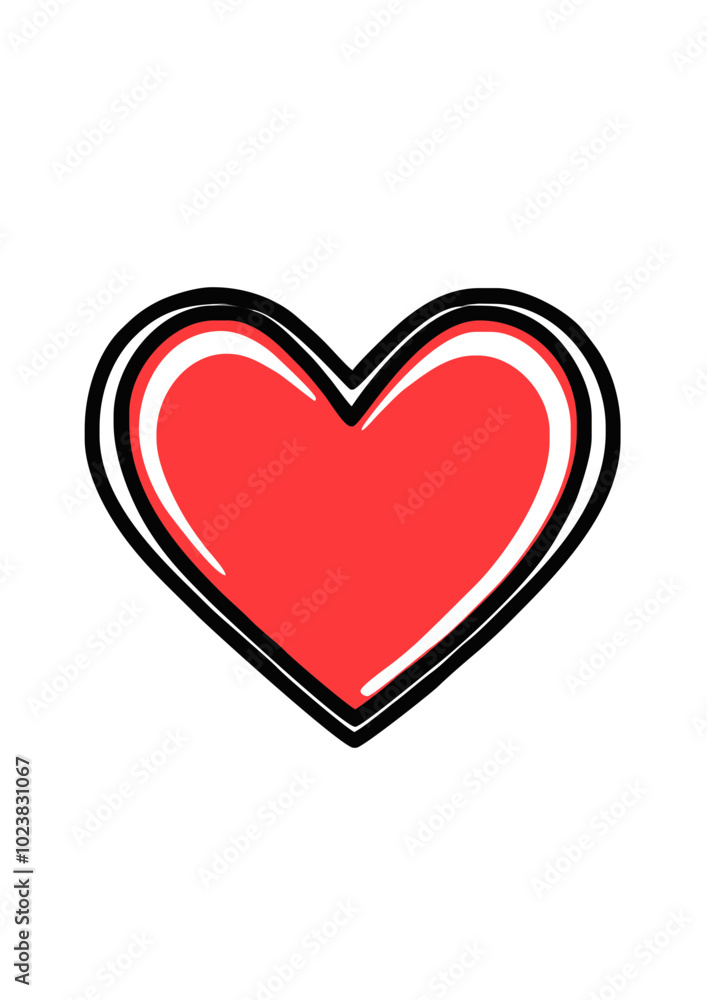 Simple red heart with black outline
Simple red heart with black outline