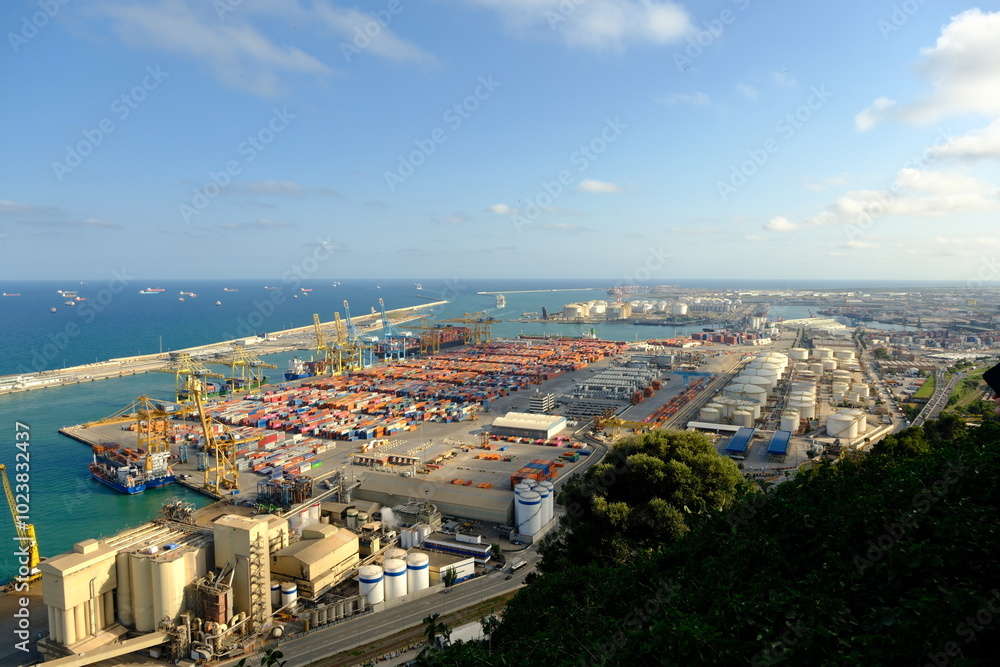 Fototapeta premium Barcelona Port Aerial View - Shipping & Industry