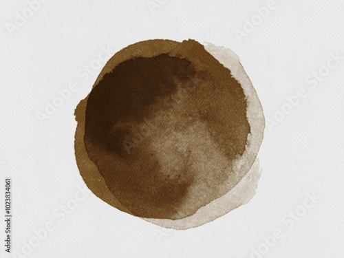 Brown yellow watercolor abstract circles pattern template background paper high-quality texture pastel dull
